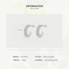 MODIAN 925 Sterling Silver Platinum Plated Stud Earrings Luxury Clear Cubic Zirconia Hypoallergenic For Women Wedding Jewelry