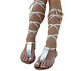 Women Summer Open-Toe Strap Roman Wind Straps Toe Flat Sandals Shoes Large Size