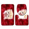 3D Kitten Bathroom Toilet Three-Piece Floor Mat Doormat Bathroom Carpet