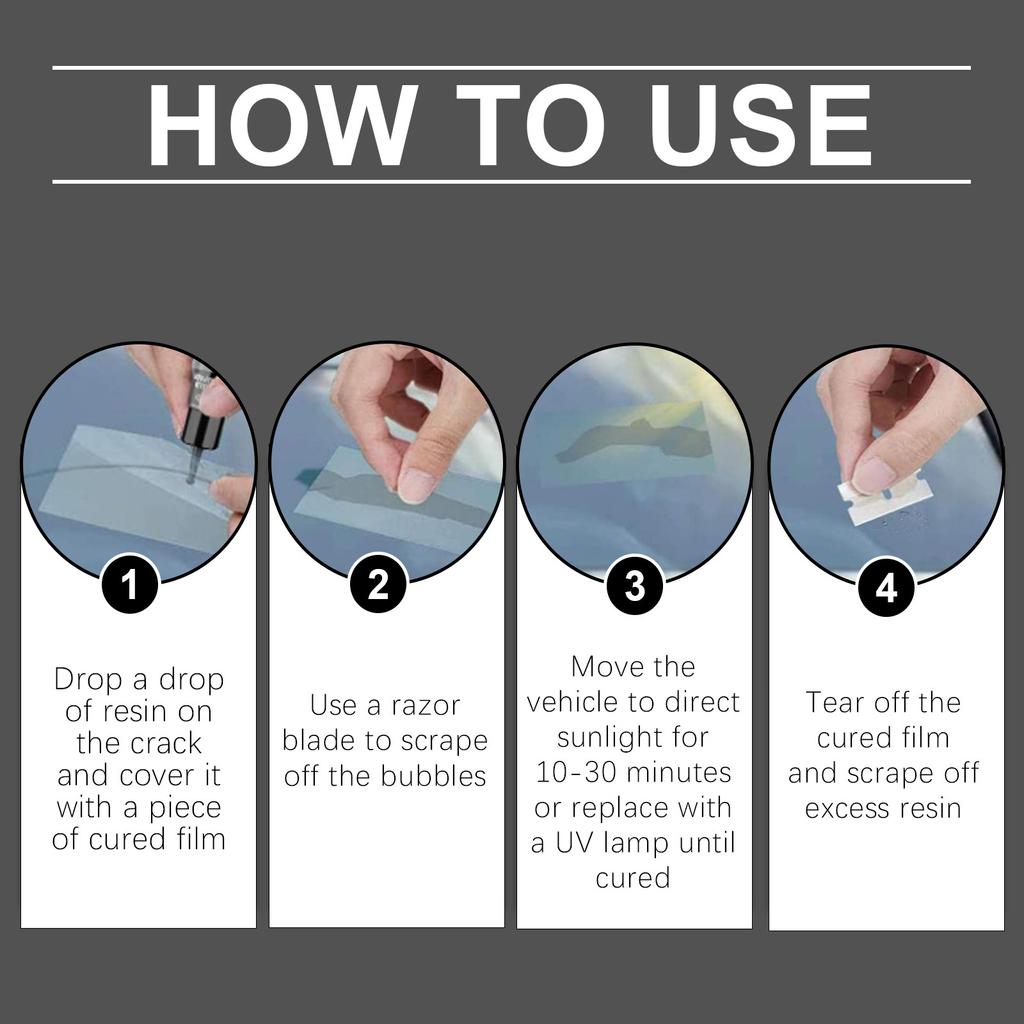 HOMONTH Car Windshield Windscreen Glass Repair Resin Kit Auto Vehicle Casement Fix Tool Car Windshield Cracked Repair Glue