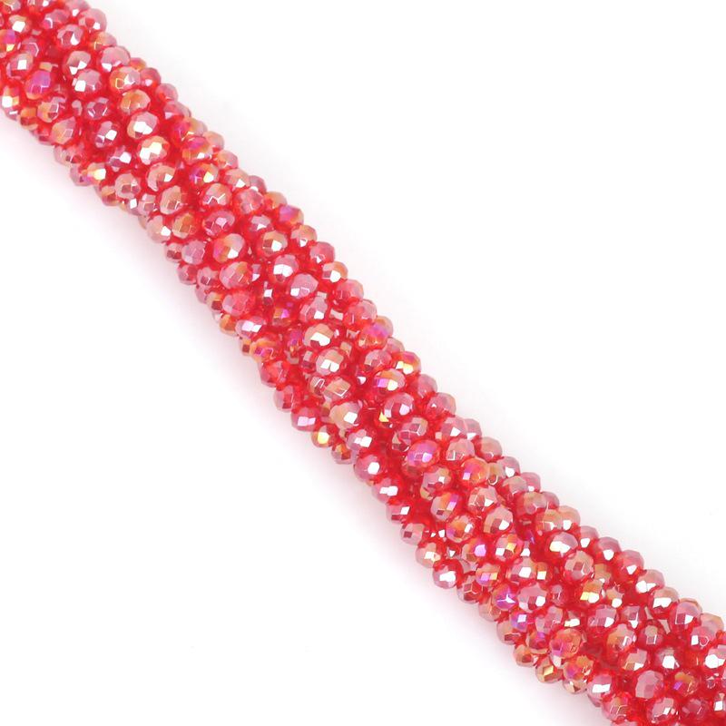 Perles plates en verre cristal de 3 mm pour bracelets abaque DIY