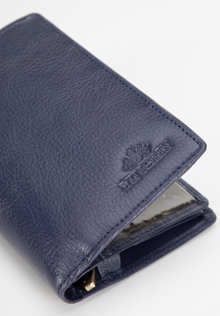Wittchen Men's Medium Leather Wallet With Rfid, Navy Blue, Natural Leather