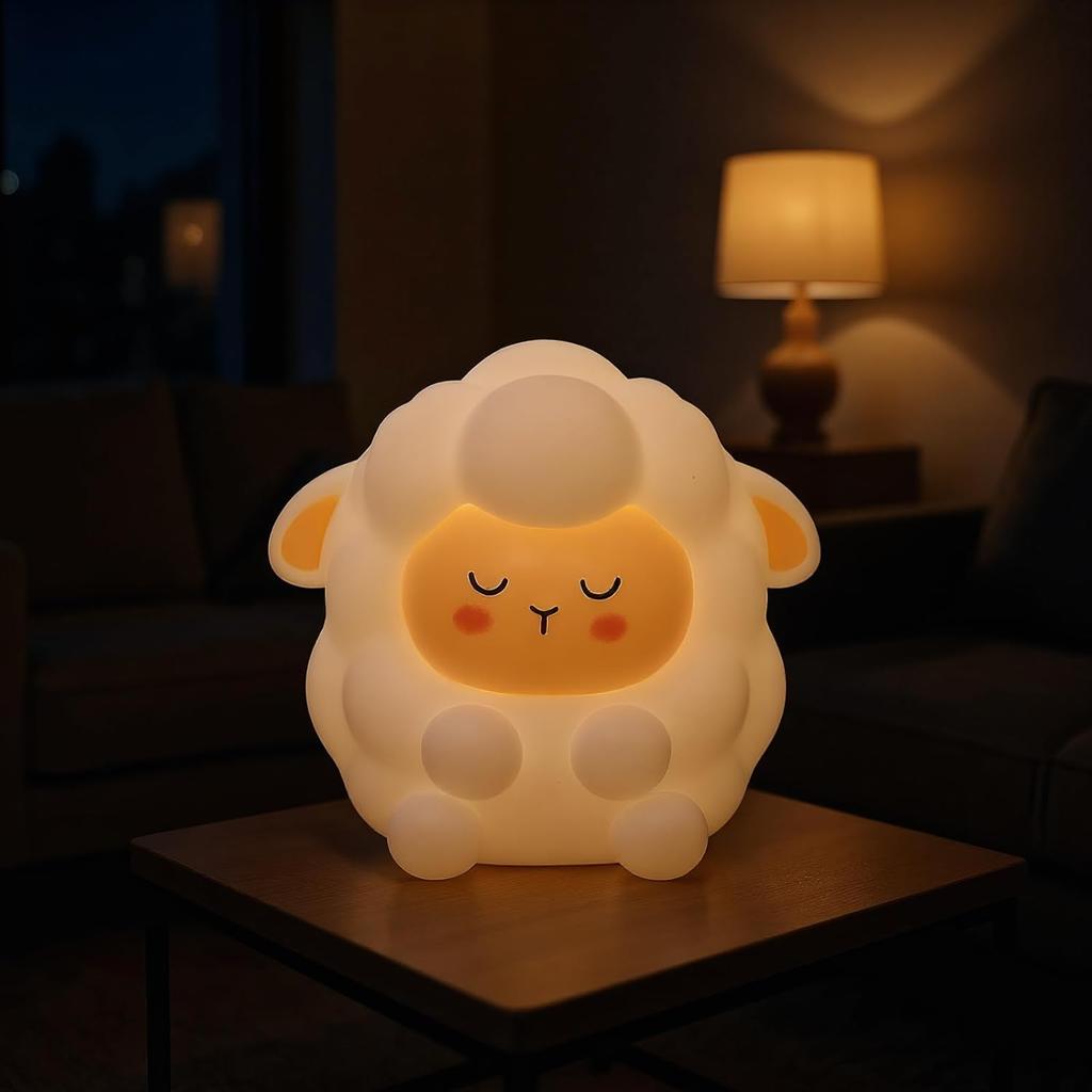 Soft and Pinchable Small Gift Sheep Charging Night Light Bedroom Bedhead Sleep Light Cute Cartoon Soft Light Atmosphere Light
