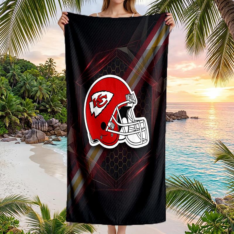 Kansas City Chiefs Fashion Beach Towel Portable Soft Quick Dry Towel For Swimming Camping Holiday Use