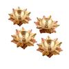 Set med 8 mässingsdiyas för puja oljelampa lotusform - Deepak för pooja diwalidekorationsartiklar - diwalipresent - returgåva