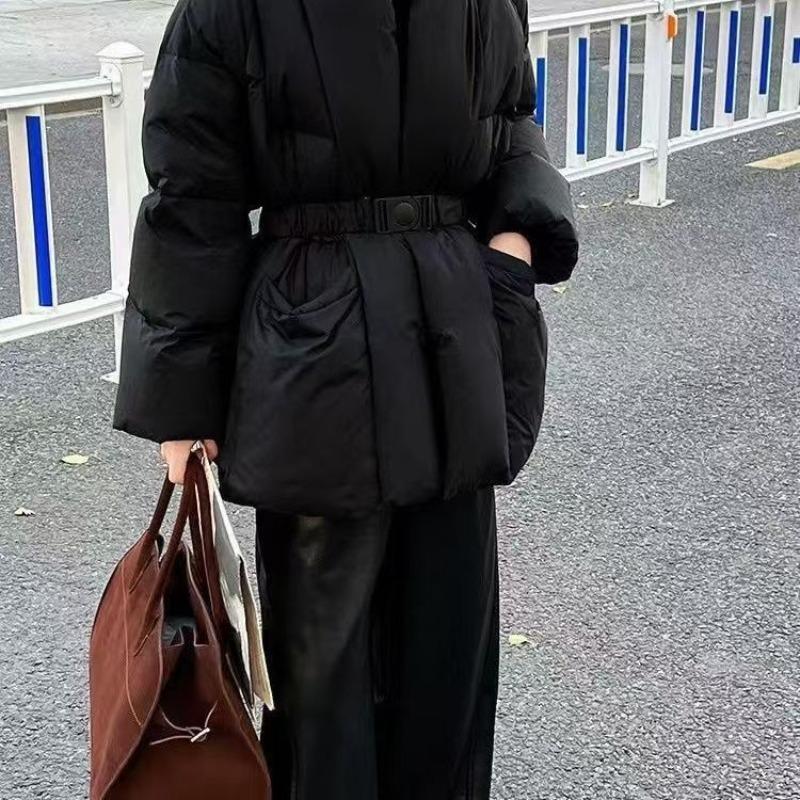 Winter New Down Jacket Premium Winter Waist New Strap-up Autumn and Winter Thin White Duck Down Jacket