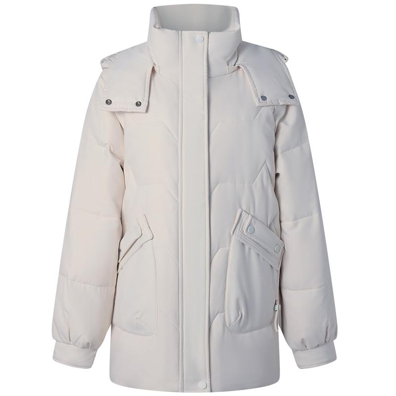 Dampuffjackor Vinter Vintage Korta Parkas Med Huva Plus Size Eleganta Tjocka Varma Dunrockar Kvinna Ytterkläder