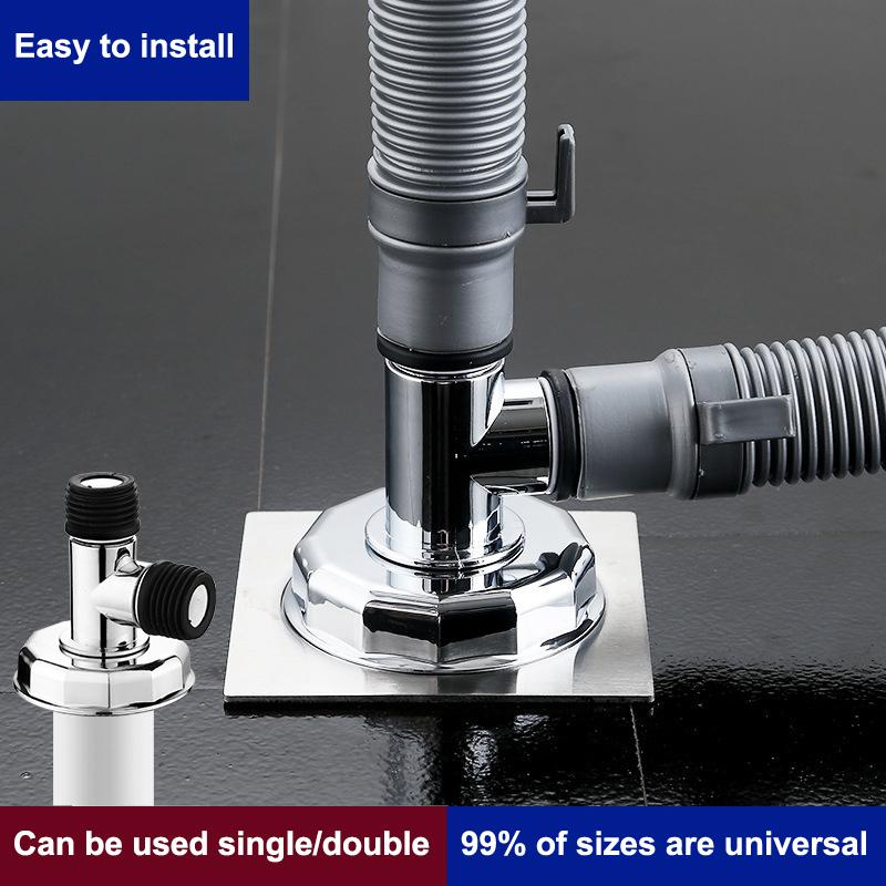 Downpipe Washing Machine Deodorant Three Head Through Drain Pipe Floor Drain Special Joint Deodorant Overflow Three-Way Shunt