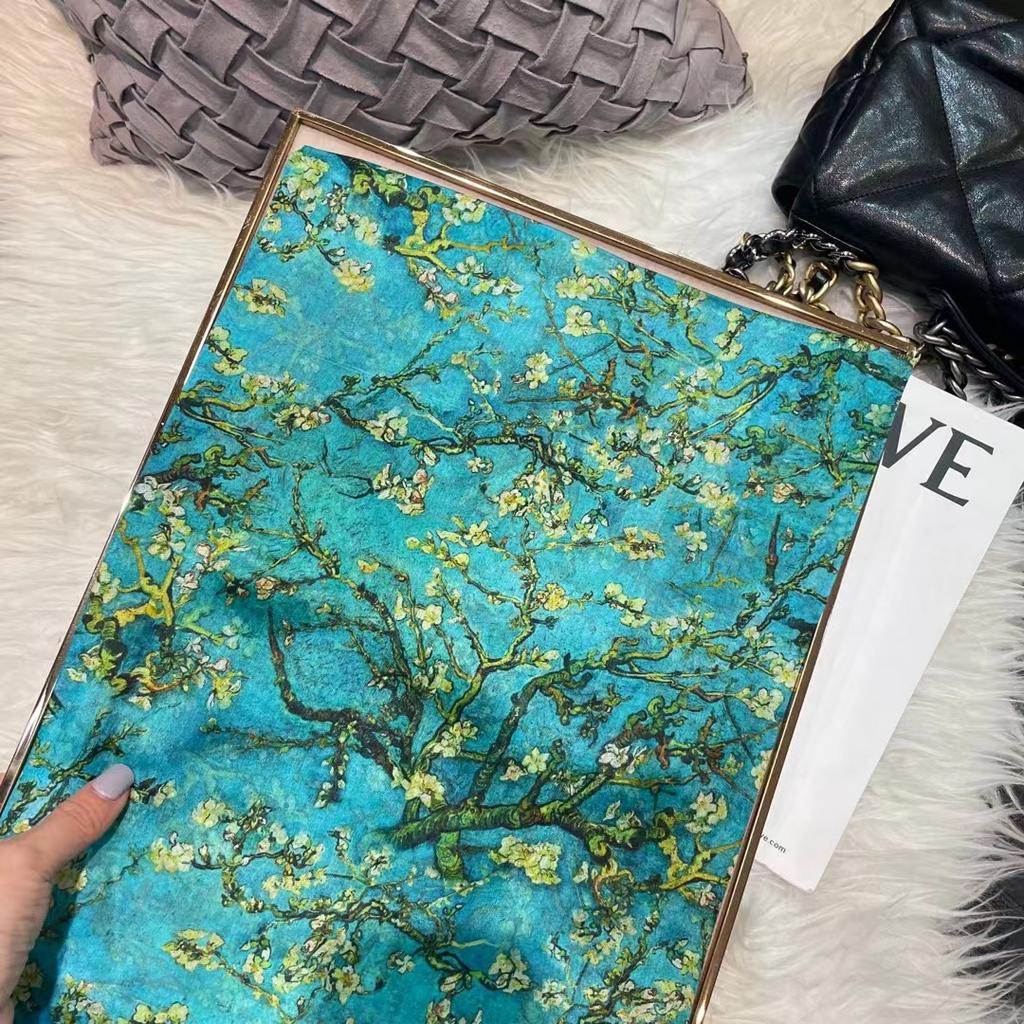 100% Maulbeerseide Schal Tuch Pflaumenblüten Design Blau Grün Sommer Strand Seiden Schals Tücher Herbst Winter Nacken Kopf Tuch