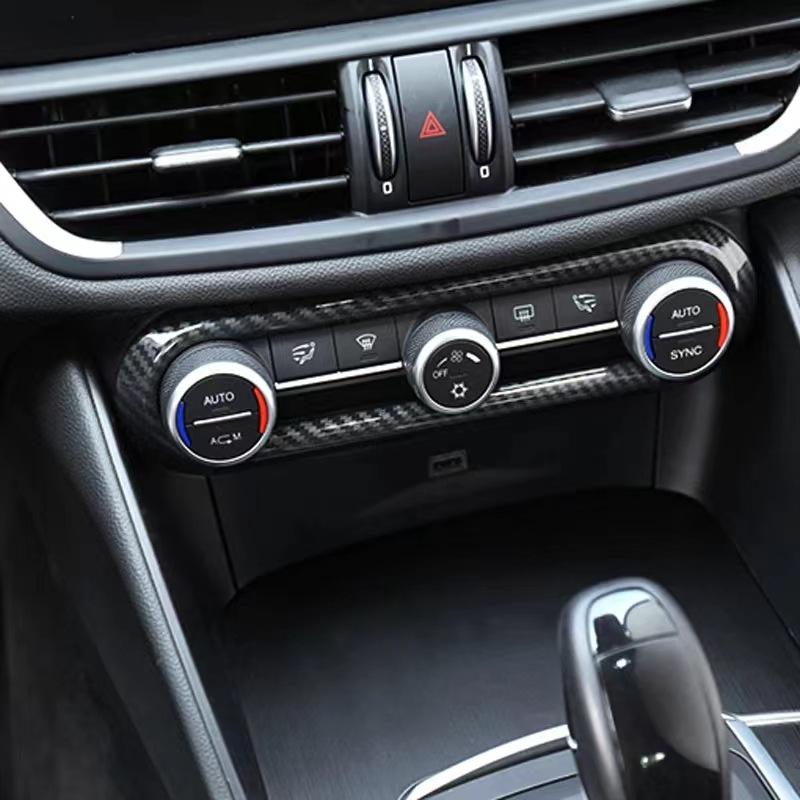 Applicable To Alfa RomeoGiuliaAir Conditioning Adjustment Decoration Frame Carbon Fiber Pattern Interior