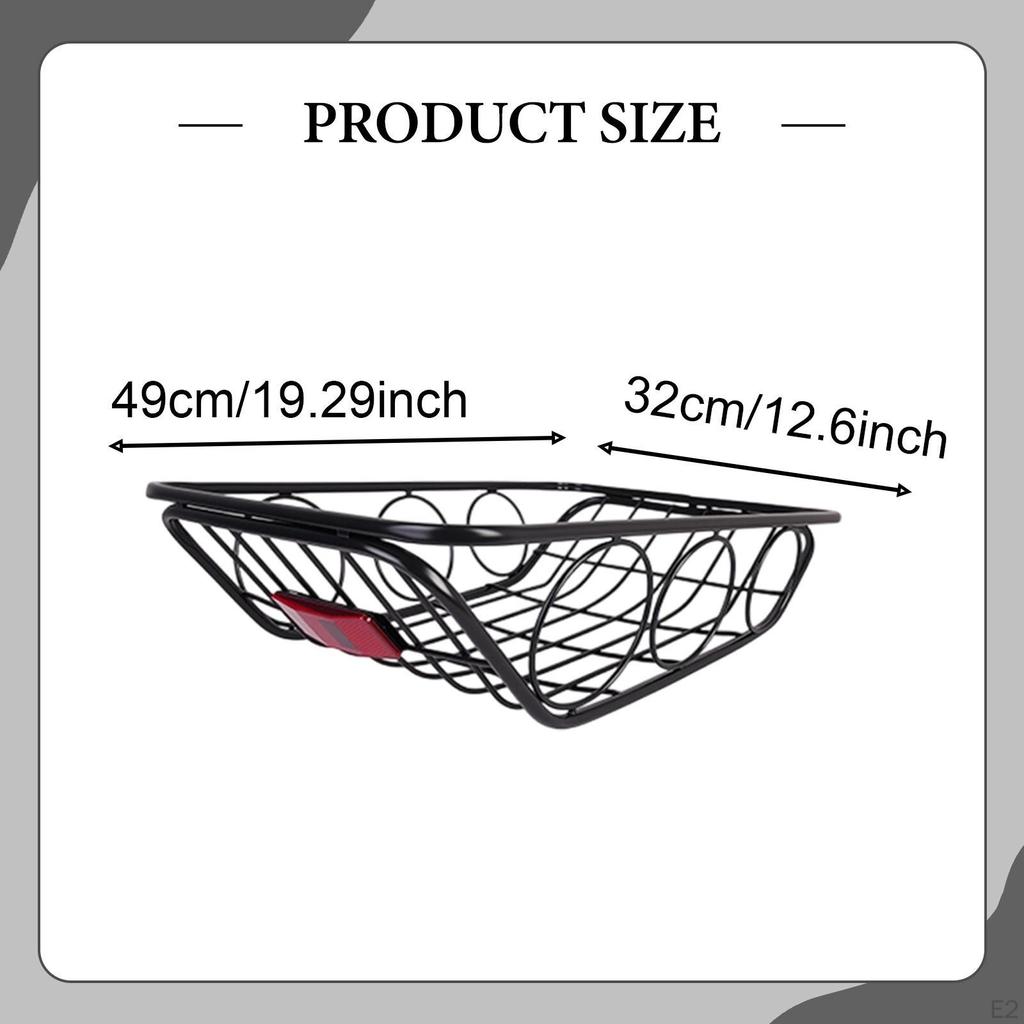 Rear Basket Cargo Carbon Steel Easy to Install Luggage Storage Organizer Dogs Carrier for