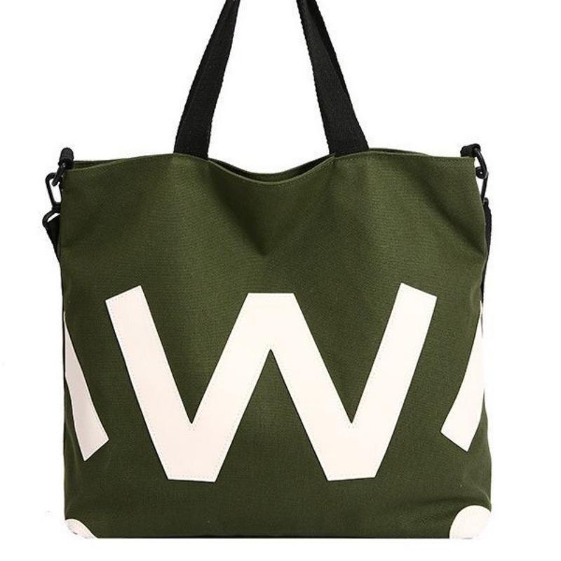 Canvas Bags, Commuter Bags, Tote Bags, Women's Large-capacity Contrasting Colors, College Students, School Bags, Oblique Span Bags, Popular Trend
