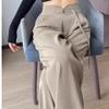 Pantalon d'automne 2026 pour femme, taille haute, jambe large, drapé, style chinois, couleur unie, coupe décontractée