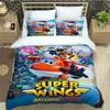 Let'S Go! Super Wings Bedding Sets Comforter Quilt Bed Cover Cartoon Duvet Cover Pillowcase Kids Adult Size Home Textiles