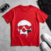 Cool Melting White Skull Artwork Tshirt Unisex Wounisex Vintage Graphic Print Casual Cotton Short Sleeve