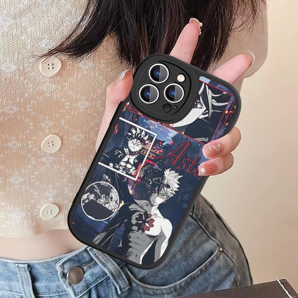 Black Clover Phone Case Hard Leather For IPhone 16 15 14 13 12 Mini 11 14 Pro Max Xs X Xr 7 8 Plus Fundas