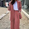 Korean Style 2025 Loose Casual Padded Shoulder Suit Jacket - Multiple Colors