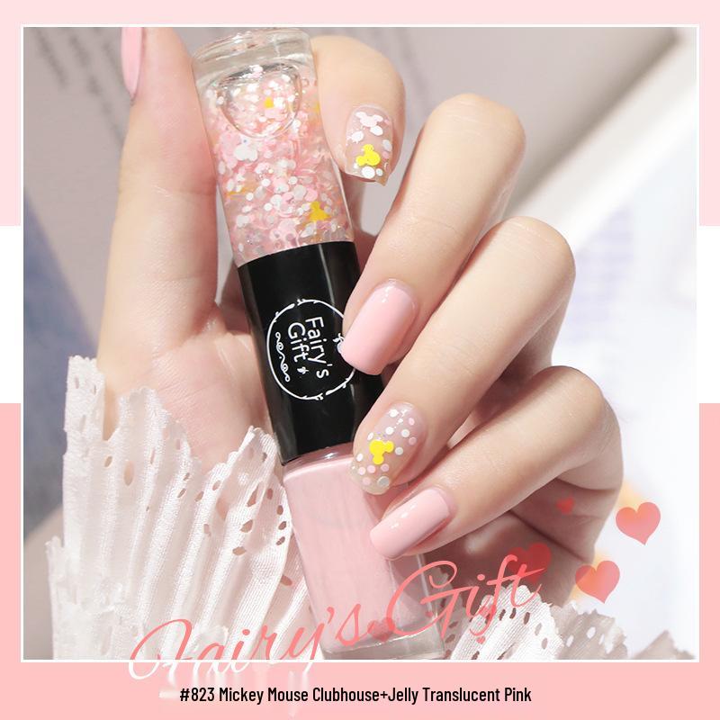 Two-Color Quick-Drying Nail Polish with Large Glitter
