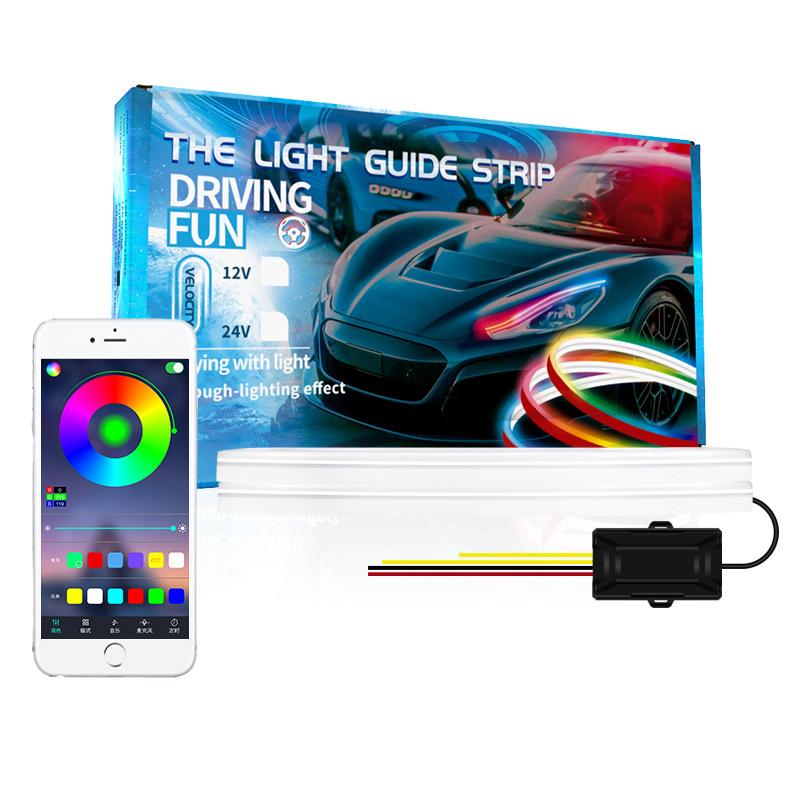 

D06-24 2Pcs 60cm Bluetooth-compatible APP Control Car LED Strip Lights for 24V Vehicles Type A