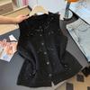 2026 Autunno Inverno Nuovo Maglione da Donna Pullover Lavorato a Maglia Perline Vintage Top da Donna Gilet Canotta Senza Maniche Largo Casual