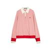 Retro College Style Red And White Striped Lapel Fashion Design Casual Loose Versatile Long Sleeve Hoodie Women Tops EW63282