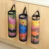 Mesh Hanging Storage Dispensers Foldable Breathable Washable Hanging Mesh Garbage Bag Organizer for Kitchen Plastic Bag Storage
