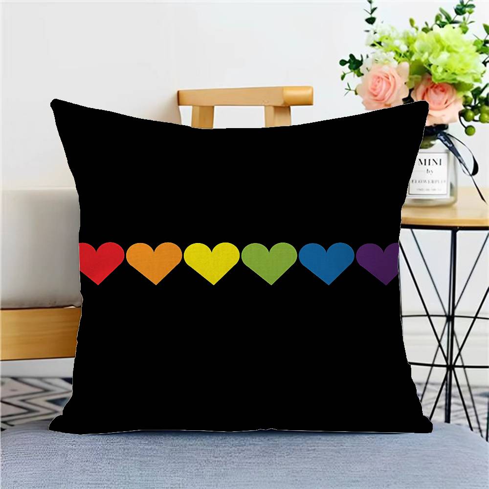 LGBTQ Art Pride Lesbian Gay Rainbow Flag Pillow Anime Pillow Sofa Bed Head Pillow Cover Cushion Cover X Cm Fashion