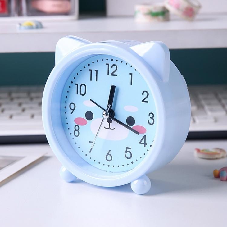Kids' Decorative Kitten Alarm Clock with Ears and and Quiet Movement Perfectly for Bedroom or Dorm Accessory