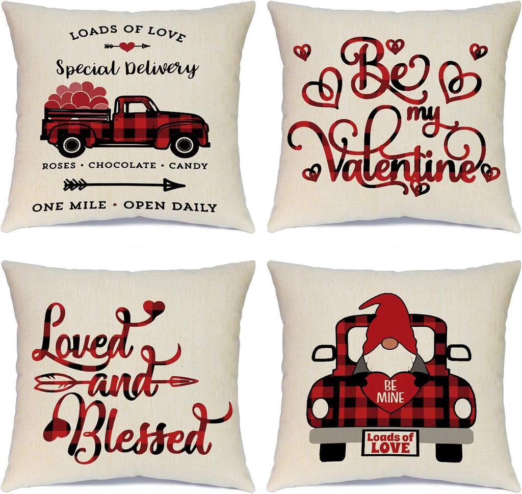 New Christmas Decoration Christmas Pillowcase 18 X 18 Inch Set of 4 Christmas Collection Cushion Pillowcases Custom Zipper Squar