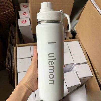 Garrafa Térmica Lulu Sports, 710ML - Copo para Yoga ao Ar Livre para Homens e Mulheres, Grande Capacidade, Disponível em Branco, Rosa, Azul.