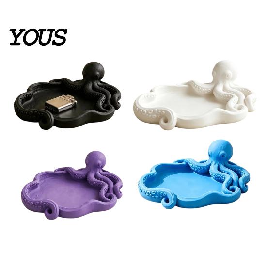 Necklace Storage Dish 3D Printed Octopus Jewelry Tray, Ocean Animal Earrings Ring Multifunctional Home Organizer Decorative Keys Trinkets Holder