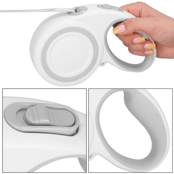 Retractable Leash - Springos® - 5 M - 360° Rotating Carabiner - Ergonomic Handle - Anti-Tangle
