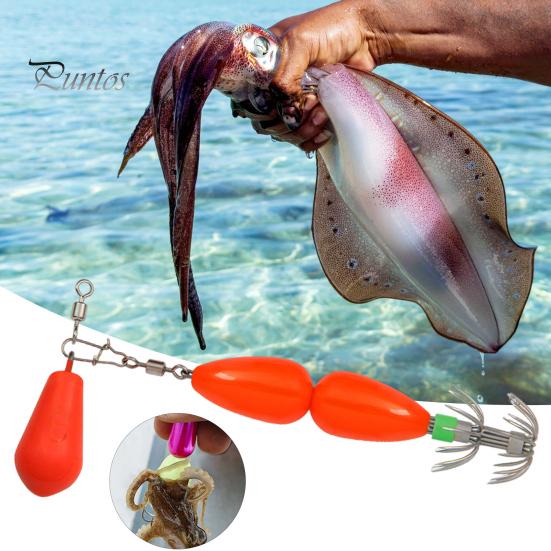 9CM/27G Squid Jig Hook with Colorful Beads Swivel Double-layer Umbrella Hook Cuttlefish Sleeve Fishing Hook Freshwater Saltwater Fishing Accessories