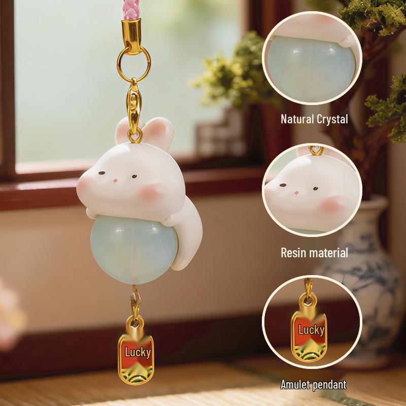 Cartoon Cute Piggy Pendant Beads: Resin Crystal Backpack & Car Decor Blind Box