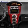 Für Toyota Yaris 2006 2007 2008 2009 2010 2011 Echter Weicher Carbonfaser-Aufkleber LHD Auto Mittelkonsole CD AC Knopf Zubehör
