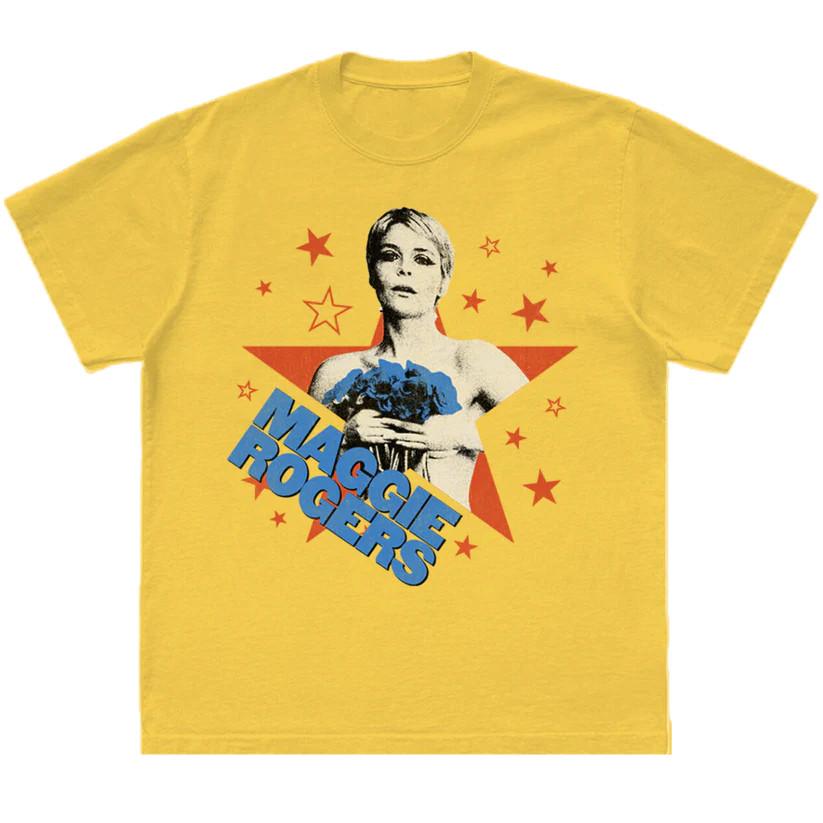 Vtg Maggie Rogers Singer Summer Tour Cotton Yellow All Size Unisex Shirt TR154 Unisex T-Shirt XL