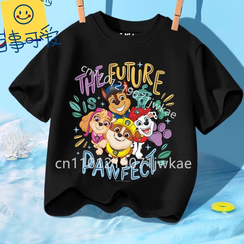 Kids Paw Patrol Cartoon Graphic Baby T Shirt Cotton Casual Short Sleeve Tee Boys and Girls 2026 Summer Toddler Clothing Tops