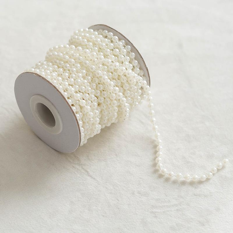 4PCS Pearl Plastic Fishing Line Bead DIY Bead Chain Bracelet Necklace Jewelry Christmas Atmosphere Decoration Photo Props
