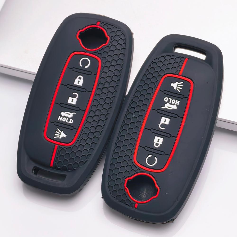 Key Fob Cover for Nissan Altima Models Rogue Pathfinder Silicone Key Fob Cover for Nissan Rogue Altima Pathfinder 5 Button Smart Key Protector