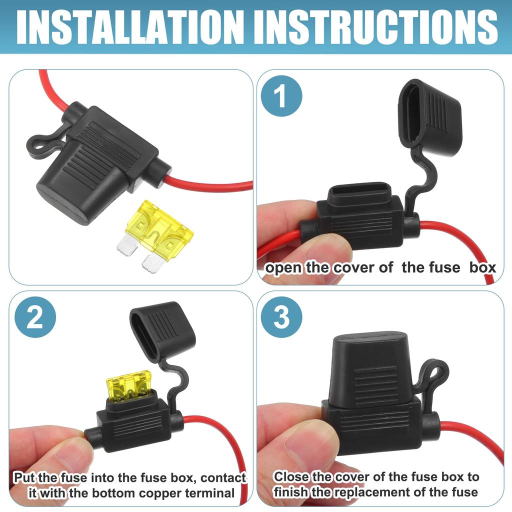 X AUTOHAUX Inline Fuse Holder Car Inline ATC Blade Style