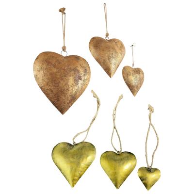 Romantik Eisen Herz Kuhglocken Set aus 3 Stück zum Aufhängen an der Wand Bastelprojekt und Festival Valentinstag Dekoration