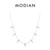MODIAN Стерлингового серебра 925 пробы, винтажное очаровательное бирюзовое короткое колье-колье с геометрическим рисунком, цепочка для женщин, свадебные эффектные ювелирные изделия