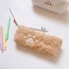Hairy Cute Kawaii Cat Paw Plush Pencil Bag Case Girl Supplies Simple Student Stationery Pen Case Storage Bag Gifts For Kids