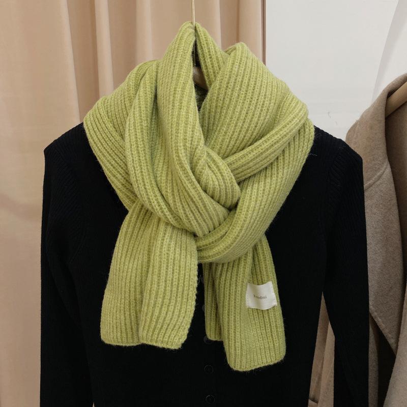 New Red Arctic Fleece Knitted Scarf Men's and Women's Winter Christmas Student Couple Thickened Wool Scarf Korean