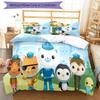 3-teiliges Octonauts Muster Bettwäsche-Set Bettbezug-Set enthält Bettbezug & Kissenbezüge, perfekte Ganzjahres-Schlafzimmerdekoration & Geschenk