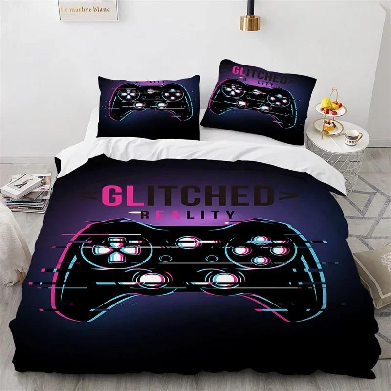 Gamepad Duvet Cover Gamer Bedding Set Twin Full For Teens Boys Playroom Decor Microfiber Video Games Controller Comforter Cover
