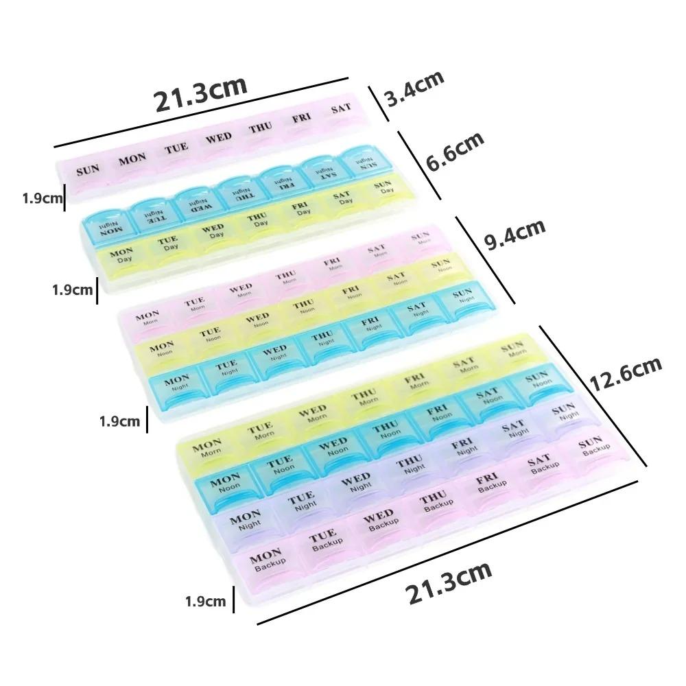 Hot Weekly Premuim Portable 7/14/21/28 Grids 1/2/3/4 Times A Day Pill Storage Cases Box Organizer for Vitamins Medicine FishOils