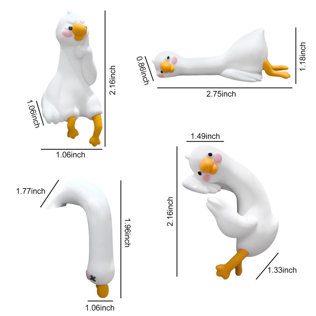 4Pcs Computer Monitor Decor Figurines Reusable Cute Dashboard Decorations Multi-Purpose Car Dashboard Ornaments Gift for Friends