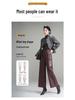 2025 Autumn/Winter Women's Black Sheepskin Leather Wide-Leg Pants