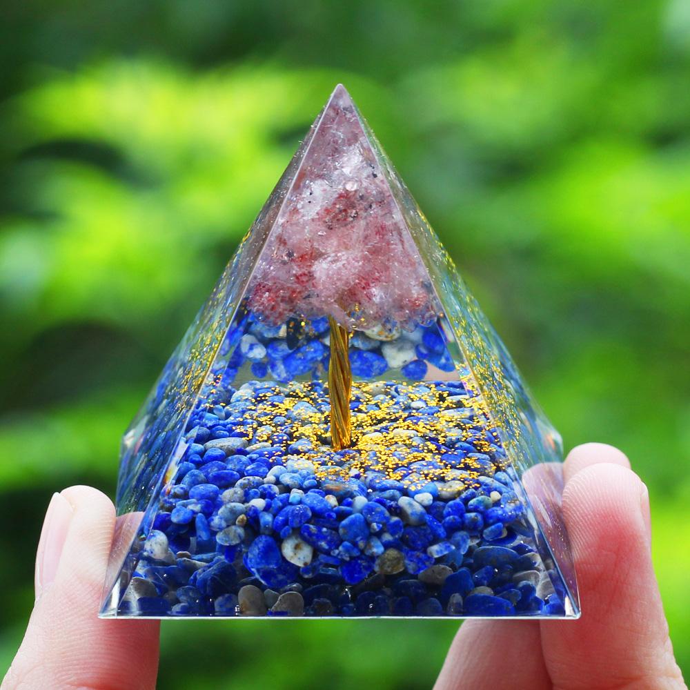 Křišťálová Orgonová Pyramida Generátor Energie 5 cm Přírodní Ametyst Peridot Reiki Čakra Meditační Nástroj Vánoční Dárek Pro Rodinu